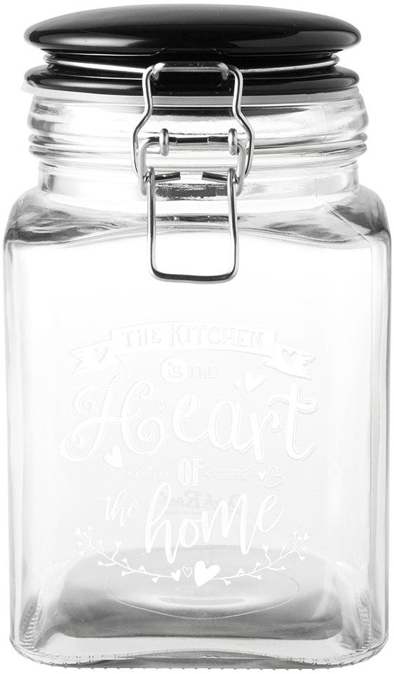 Bliss Beugelpot Vierkant 1,1 liter Zwart