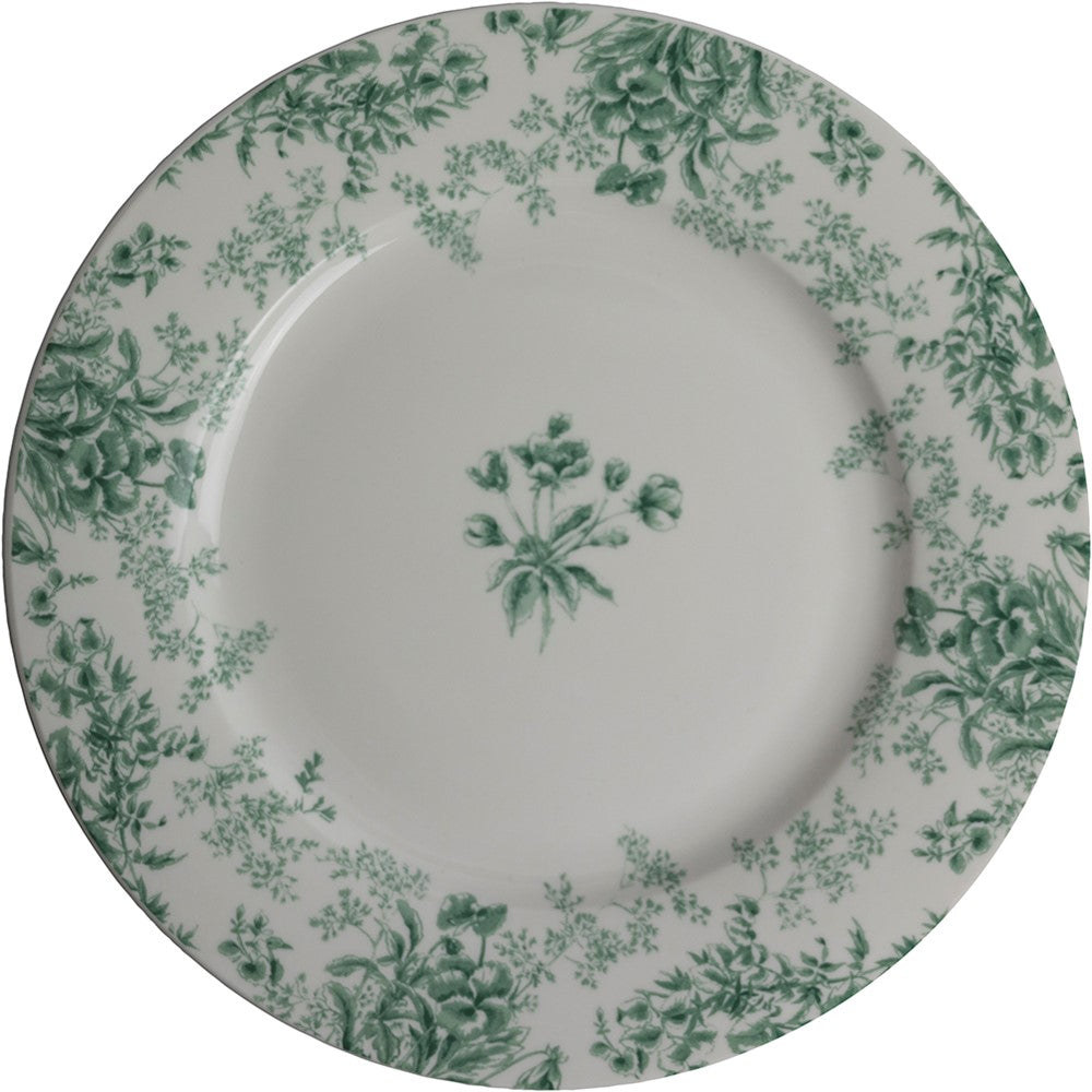 Plate 23 cm Flowers green