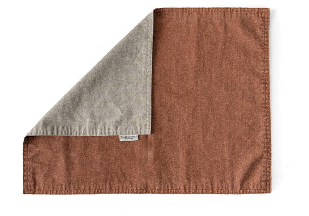 Dutch Rose Placemat 45x35 cm double-sided terracotta-beige
