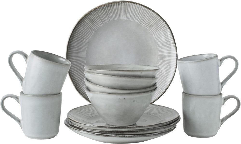 Dutch Rose Set 12 Delig Servies Lichtgrijs