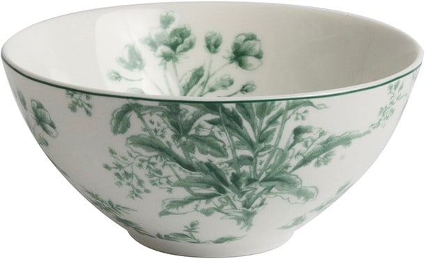 Kom 13 cm Bloemen groen