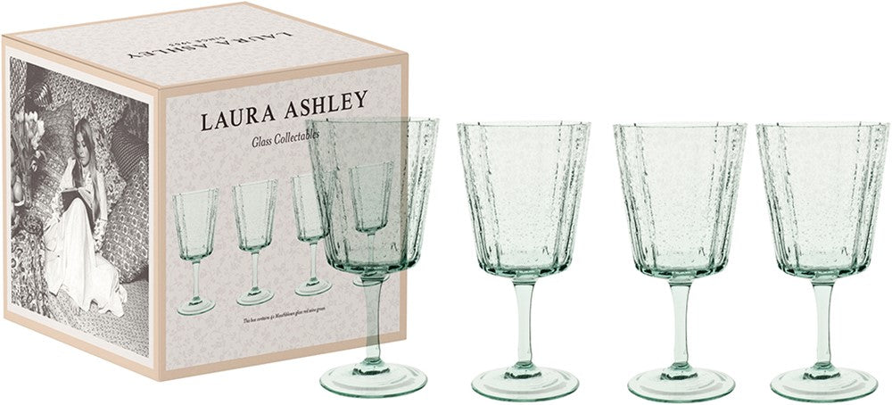 Laura Ashley Giftset 4 Wijnglazen Groen 36 cl.