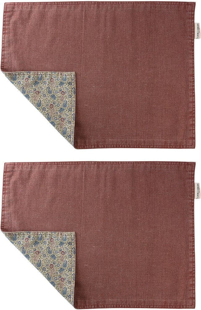 Laura Ashley Set 2 Placemats Daniela Oxblood