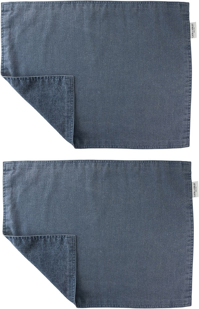 Laura Ashley Set 2 Placemats Wild Clematis Blue