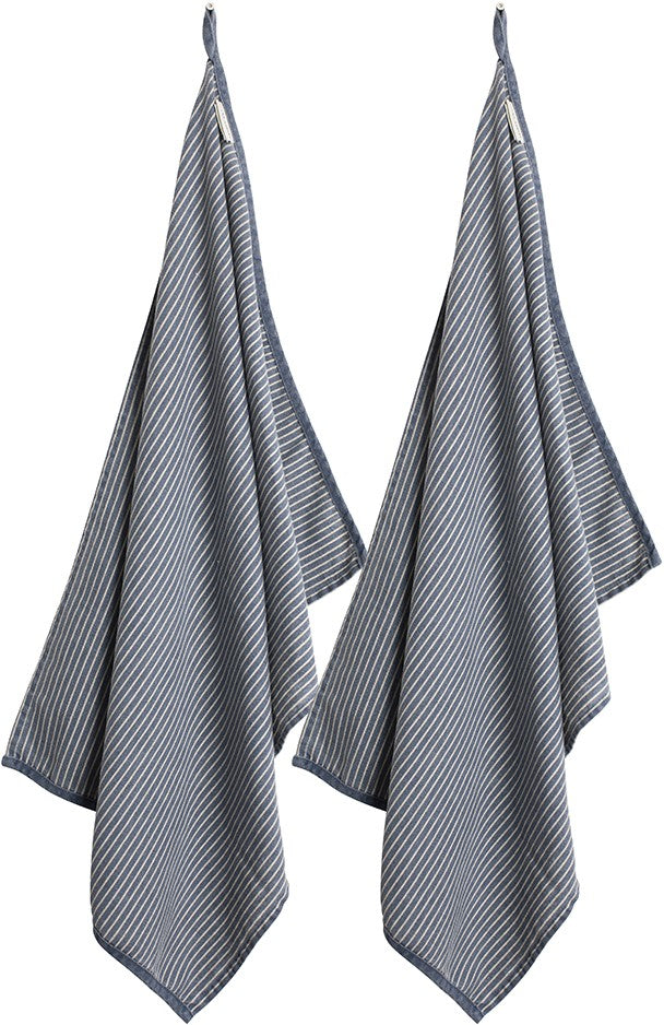 Laura Ashley Set 2 Theedoeken Blauw Streep