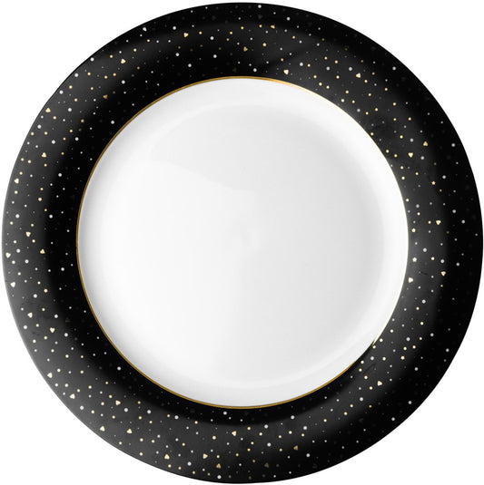 Bliss Plate Flat 26 cm Black Glitter