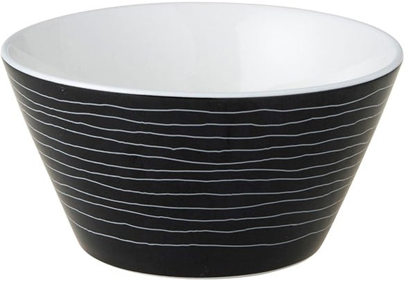 Bliss Kom 10 cm Zwart Streep Wit