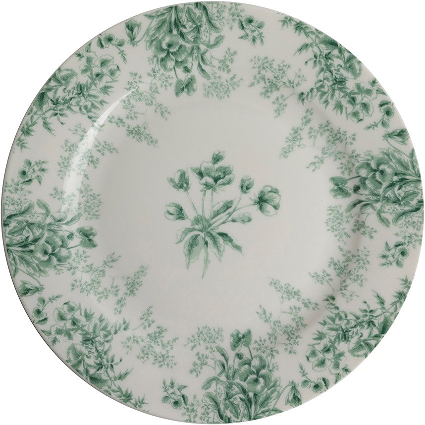 Plate 18 cm Flowers green