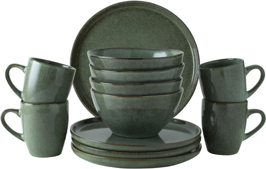 Dutch Rose Set 12 Piece Tableware Green