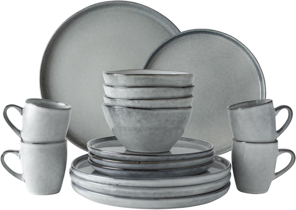 Dutch Rose Set 16 Piece Tableware Gray