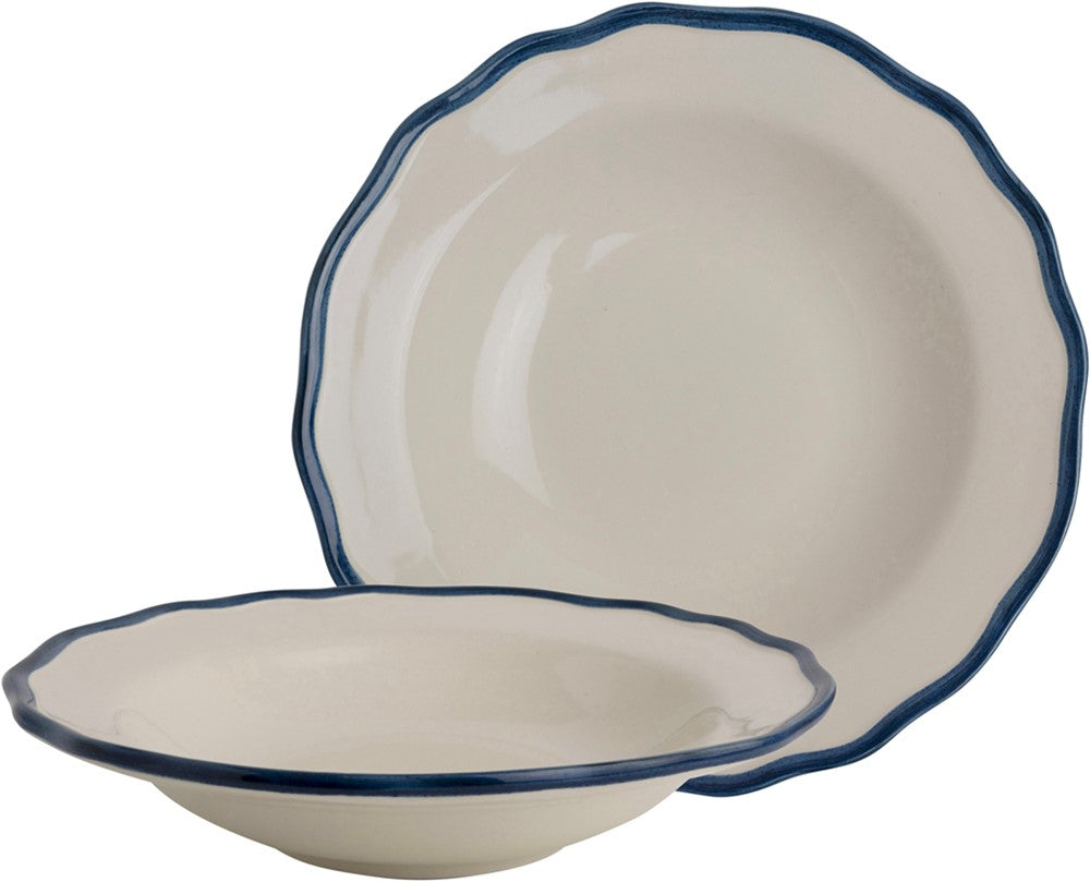 Gift set 2 plates deep 22.5 cm Solid Blue