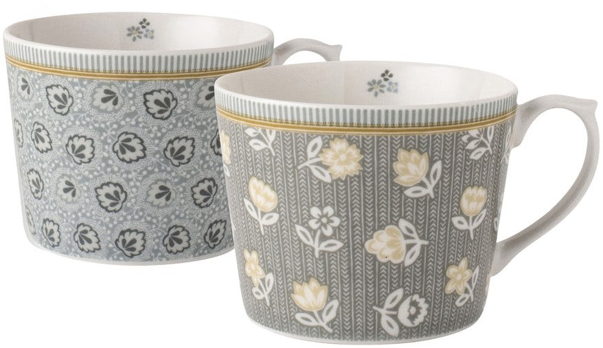 Laura Ashley Gift Set 2 Assorted Cups Gray 30 cl.