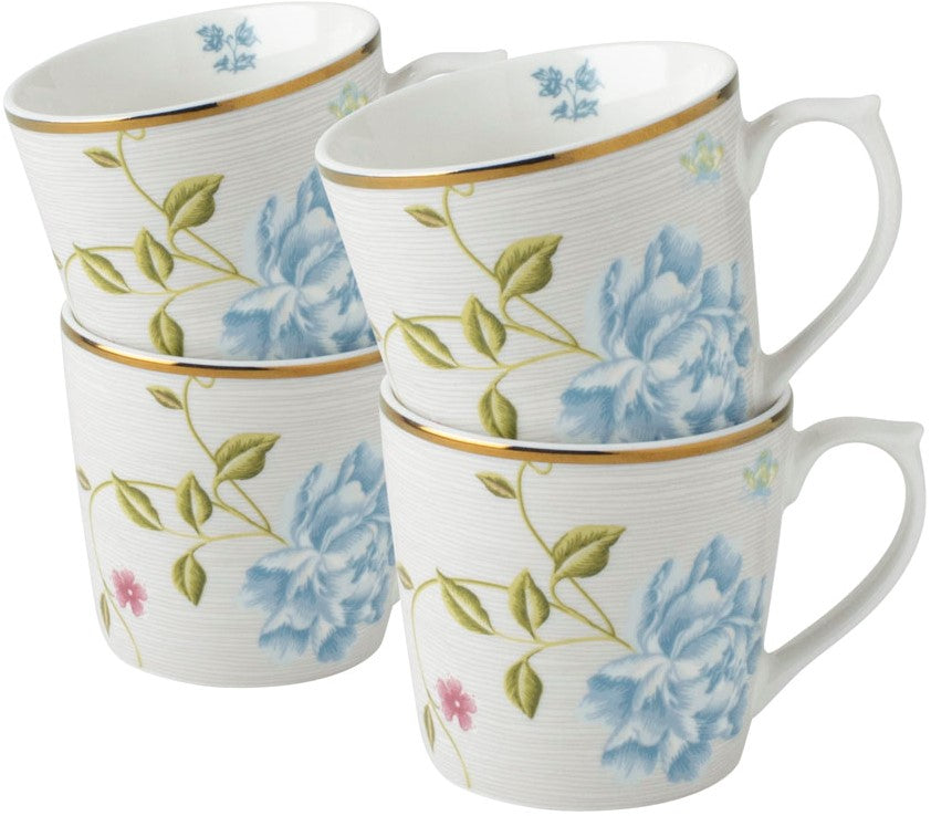 Laura Ashley Giftset 4 Cups Cobblestone Pinstripe 32 cl.