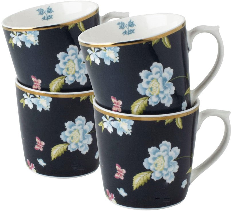 Laura Ashley Giftset 4 Cups Midnight Uni 32 cl.