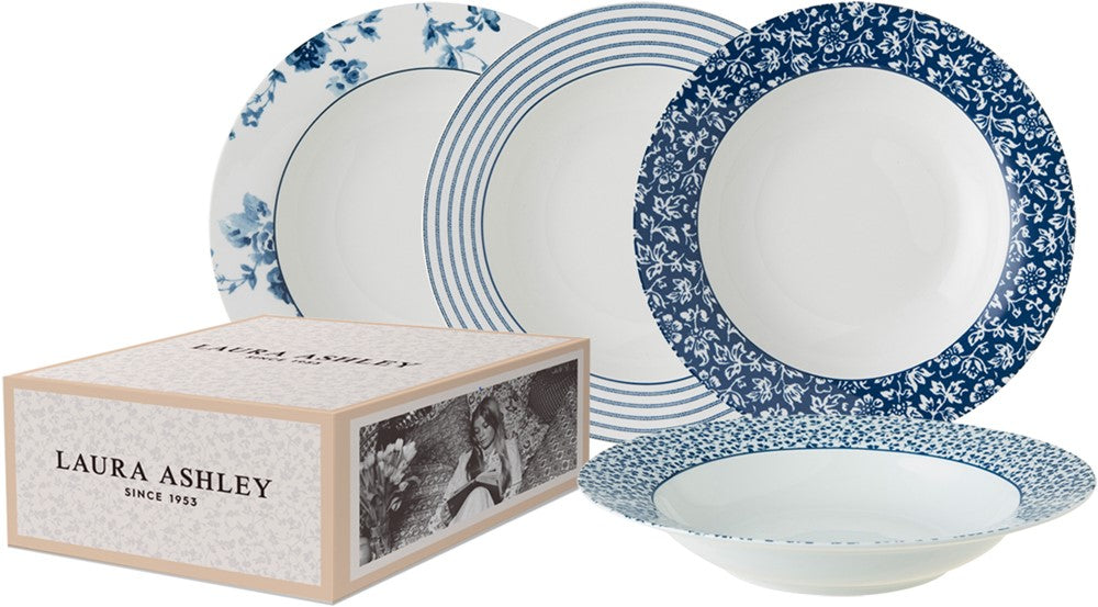 Laura Ashley Gift Set 4 Plates Deep 22 cm Assorted