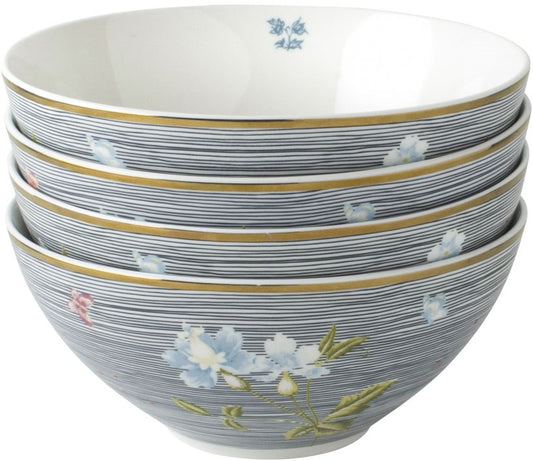 Laura Ashley Giftset 4 Bowls 16 cm Midnight Pinstripe