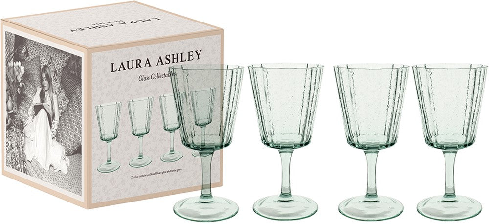 Laura Ashley Giftset 4 Wijnglazen Groen 27 cl.
