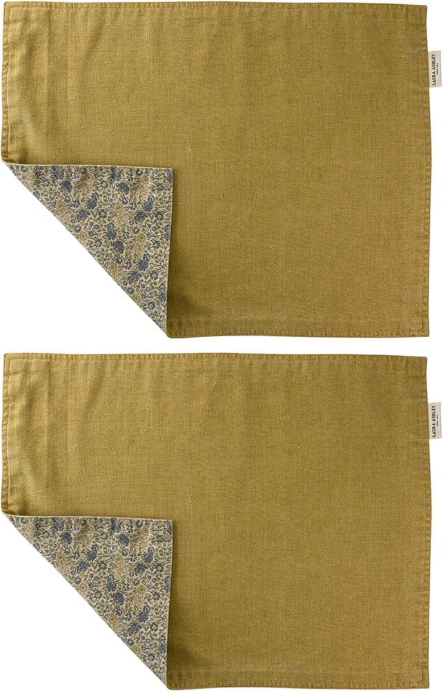 Laura Ashley Set 2 Placemats Daniela Oil Geel