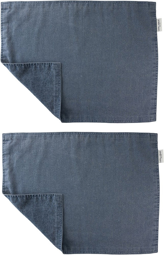 Laura Ashley Set 2 Placemats Wild Clematis Blue