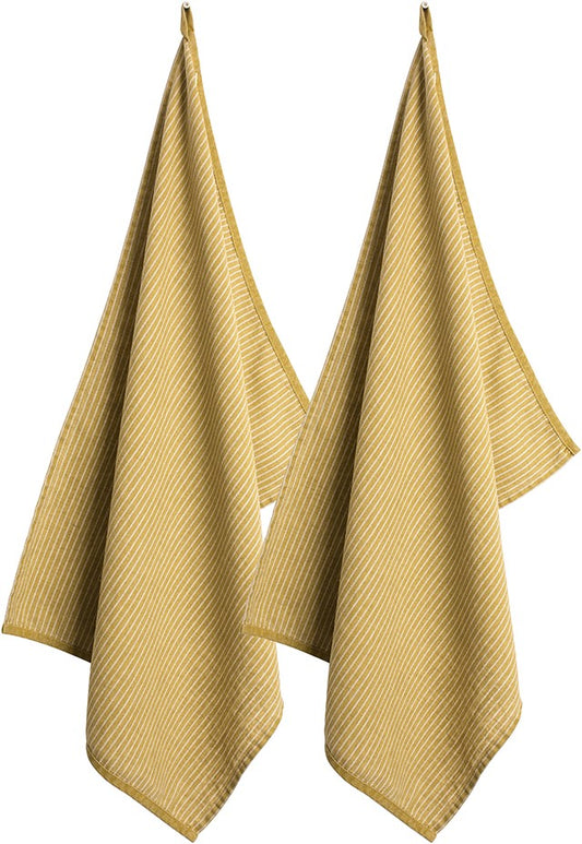 Laura Ashley Set 2 Theedoeken Daniela Oil Geel Streep