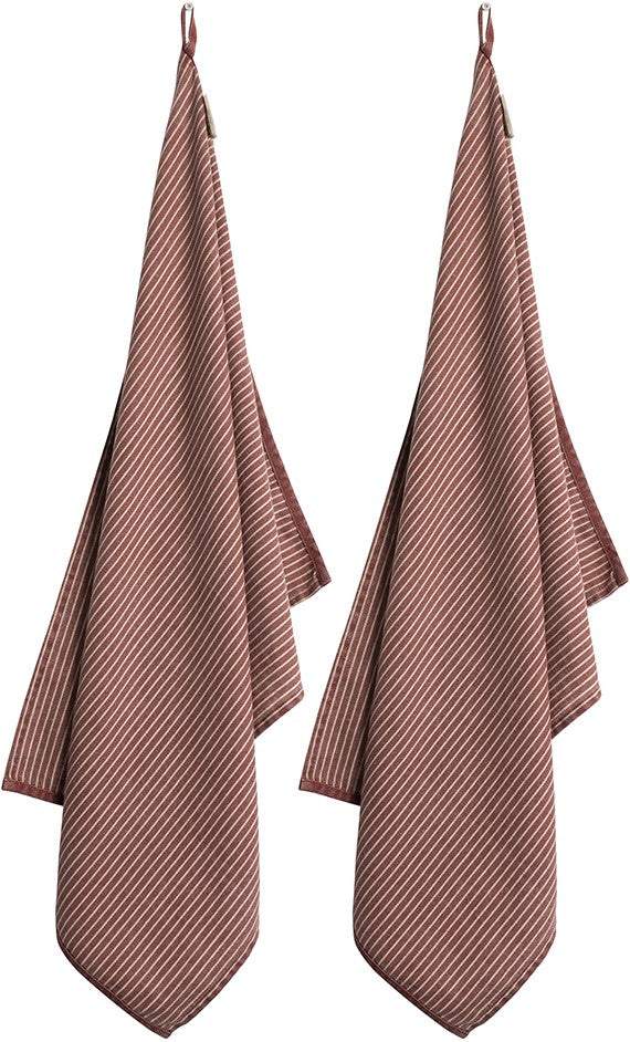 Laura Ashley Set 2 Theedoeken Daniela Oxblood Streep