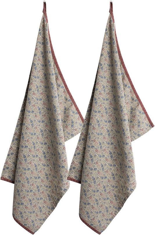 Laura Ashley Set 2 Theedoeken Daniela Oxblood