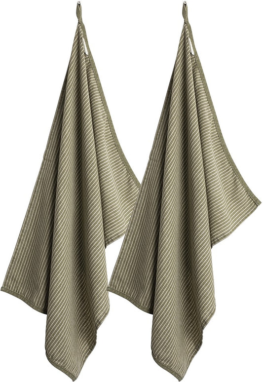 Laura Ashley Set 2 Theedoeken Wild Clematis Sage Streep