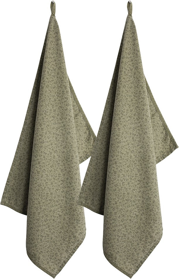 Laura Ashley Set 2 Theedoeken Wild Clematis Sage