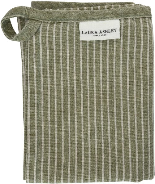 Laura Ashley Theedoek Sage groen Streep 50x70cm