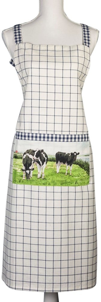 Wiebe van der Zee Apron Checked Cow Blue